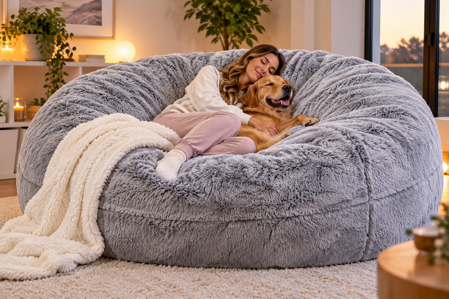 How to Style an Oversized Bean Bag as the Center of a Cozy Lounge