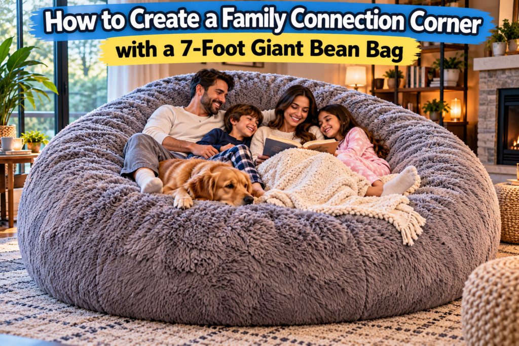 How to Create a Family Connection Corner with a 7-Foot Giant Bean Bag — TRUE 7-foot giant round bean bag