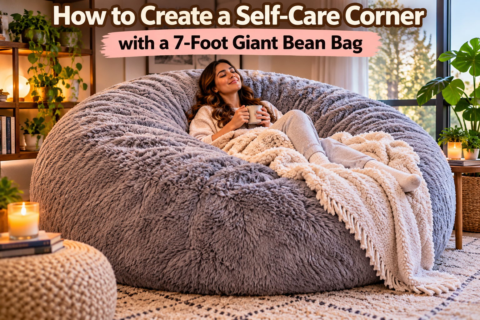 How to Create a Self-Care Corner with a 7-Foot Giant Bean Bag
